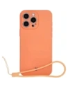 Silikonowe etui z pierścieniem magnetycznym Bizon Case Silicone Magnetic do Apple iPhone 16 Pro Max marchewkowe