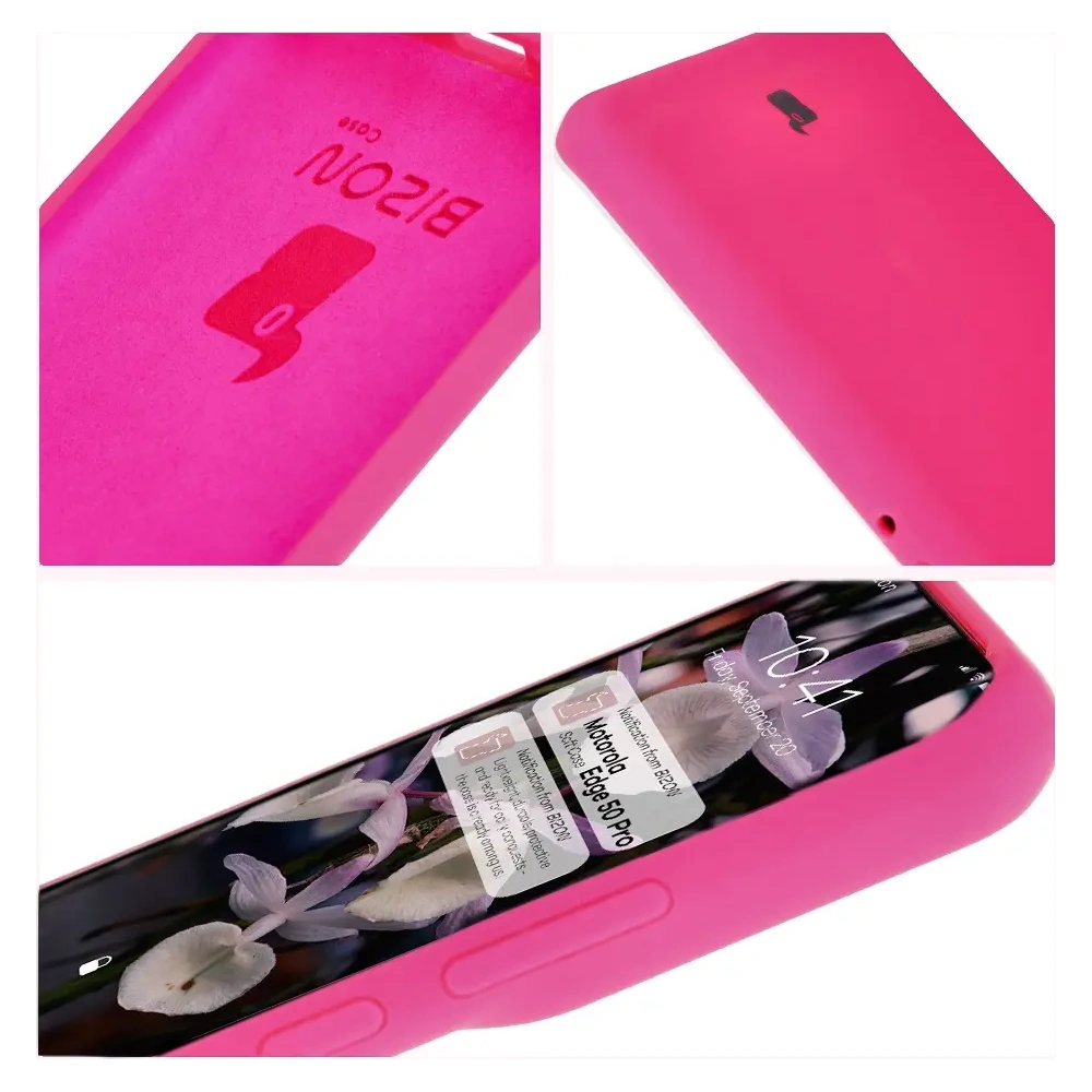 Hurtownia GSM - Silikonowe etui Bizon Soft Case do Motorola Edge 50 Pro neonowo-różowe - BIZ6234 - {ean13} - Hurt