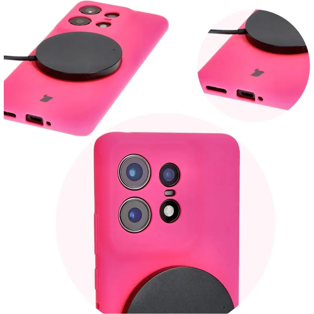 Hurtownia GSM - Silikonowe etui Bizon Soft Case do Motorola Edge 50 Pro neonowo-różowe - BIZ6234 - {ean13} - Hurt
