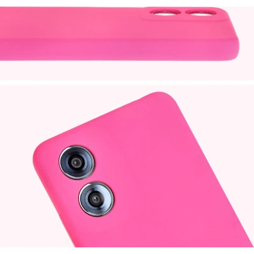 Silikonowe etui Bizon Soft Case do Motorola Moto G04 neonowo-różowe