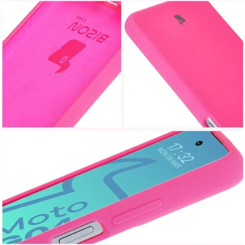Silikonowe etui Bizon Soft Case do Motorola Moto G04 neonowo-różowe