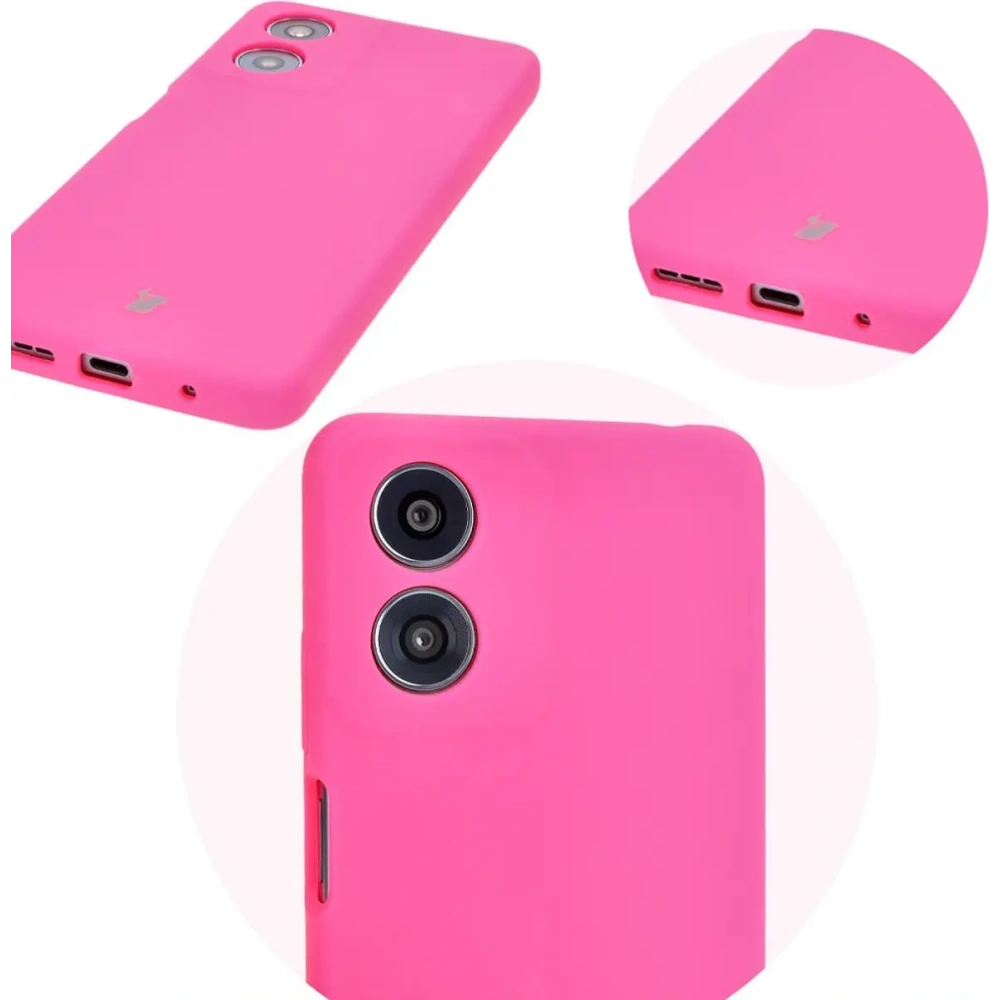 Hurtownia GSM - Silikonowe etui Bizon Soft Case do Motorola Moto G04 neonowo-różowe - BIZ6235 - {ean13} - Hurt