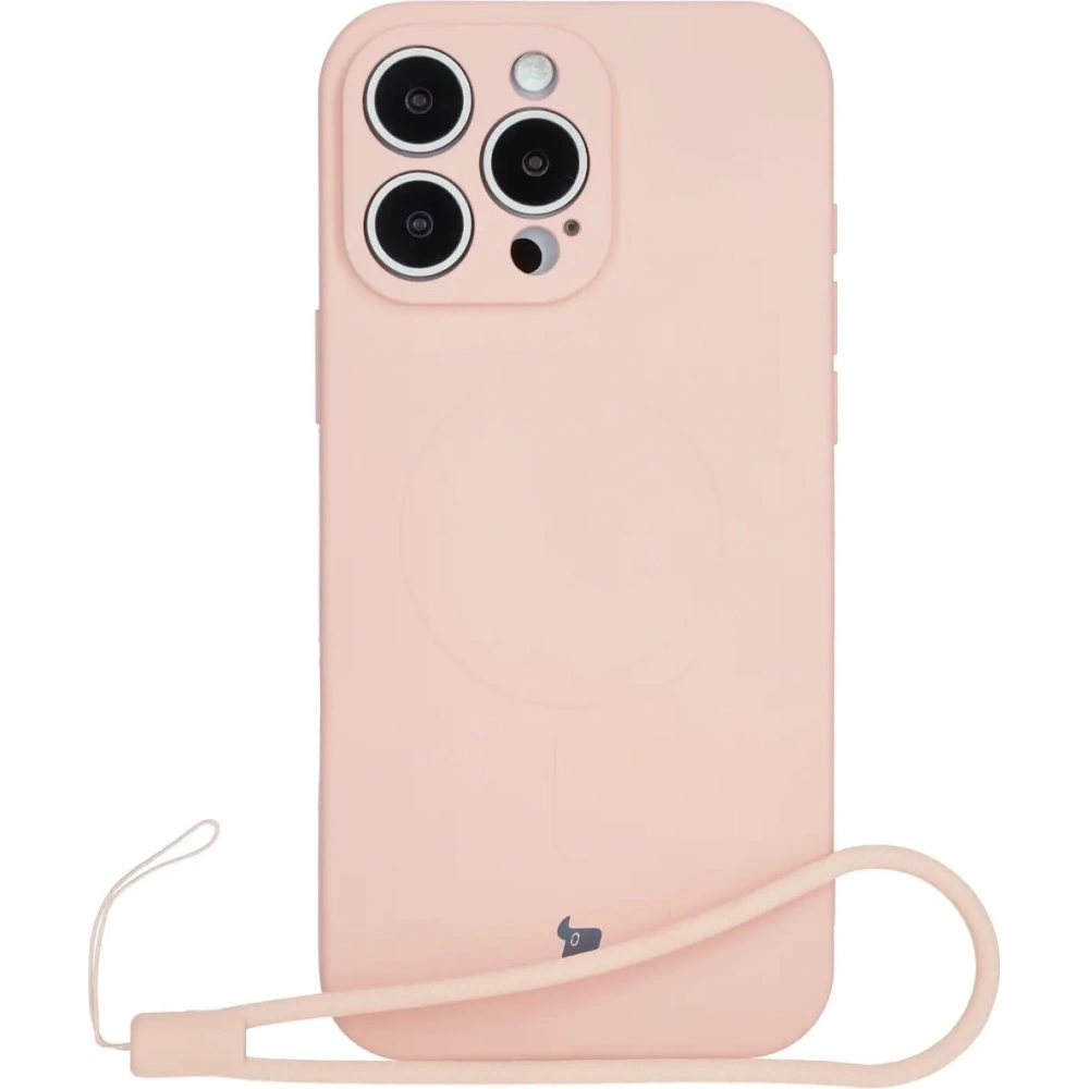 Hurtownia GSM - Silikonowe etui z pierścieniem magnetycznym Bizon Case Silicone Magnetic do Apple iPhone 16 Pro Max jasnoróżowe - BIZ6237 - {ean13} - Hurt