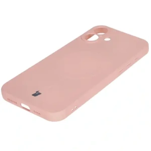 Silikonowe etui z pierścieniem magnetycznym Bizon Case Silicone Magnetic do Apple iPhone 16 jasnoróżowe