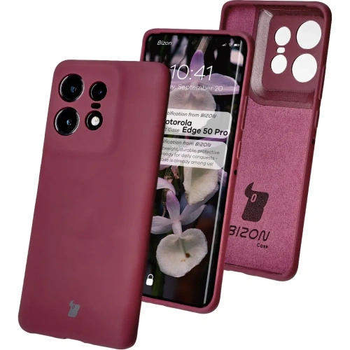Silikonowe etui Bizon Soft Case do Motorola Edge 50 Pro ciemnofioletowe