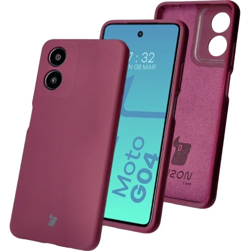 Silikonowe etui Bizon Soft Case do Motorola Moto G04 ciemnofioletowe