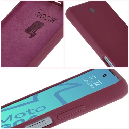 Silikonowe etui Bizon Soft Case do Motorola Moto G04 ciemnofioletowe