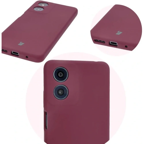 Silikonowe etui Bizon Soft Case do Motorola Moto G04 ciemnofioletowe