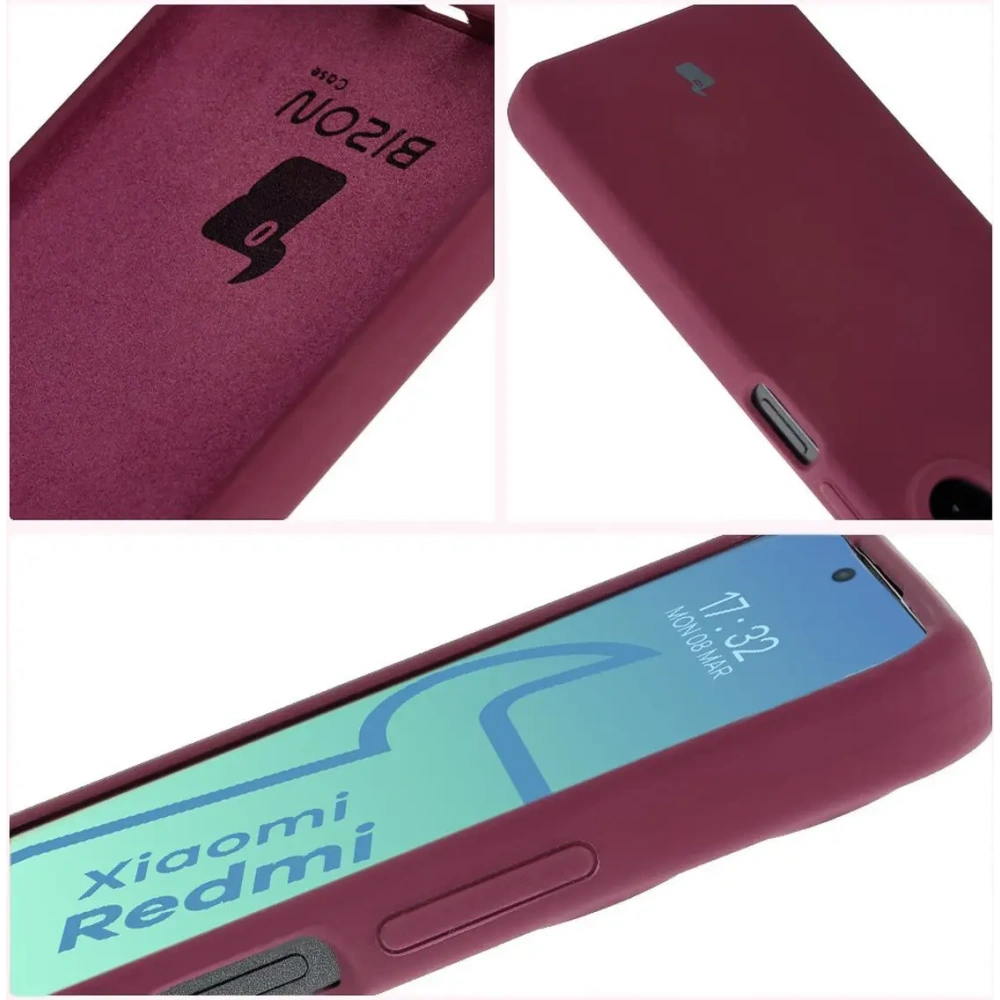 Hurtownia GSM - Bizon puha tok Xiaomi Redmi 13C 4G / Xiaomi Redmi 13C 5G / Xiaomi Poco C65 sötétlila - BIZ6243 - {ean13} - Hurt