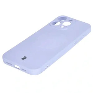 Silikonowe etui z pierścieniem magnetycznym Bizon Case Silicone Magnetic do Apple iPhone 16 Pro jasnofioletowe