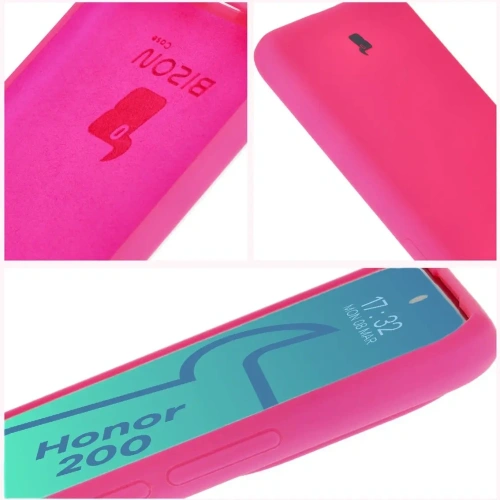 Silikonowe etui Bizon Soft Case do Honor 200 neonowo-różowe