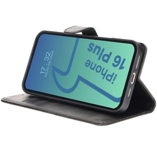 Etui z klapką Bizon Case Pocket do Apple iPhone 16 Plus czarne