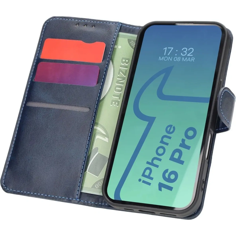 Hurtownia GSM - Bizon tok zseb Apple iPhone 16 Pro sötétkék - BIZ6266 - {ean13} - Hurt
