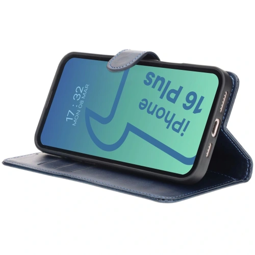 Etui z klapką Bizon Case Pocket do Apple iPhone 16 Plus granatowe