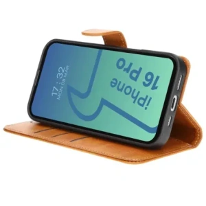 Etui z klapką Bizon Case Pocket do Apple iPhone 16 Pro brązowe