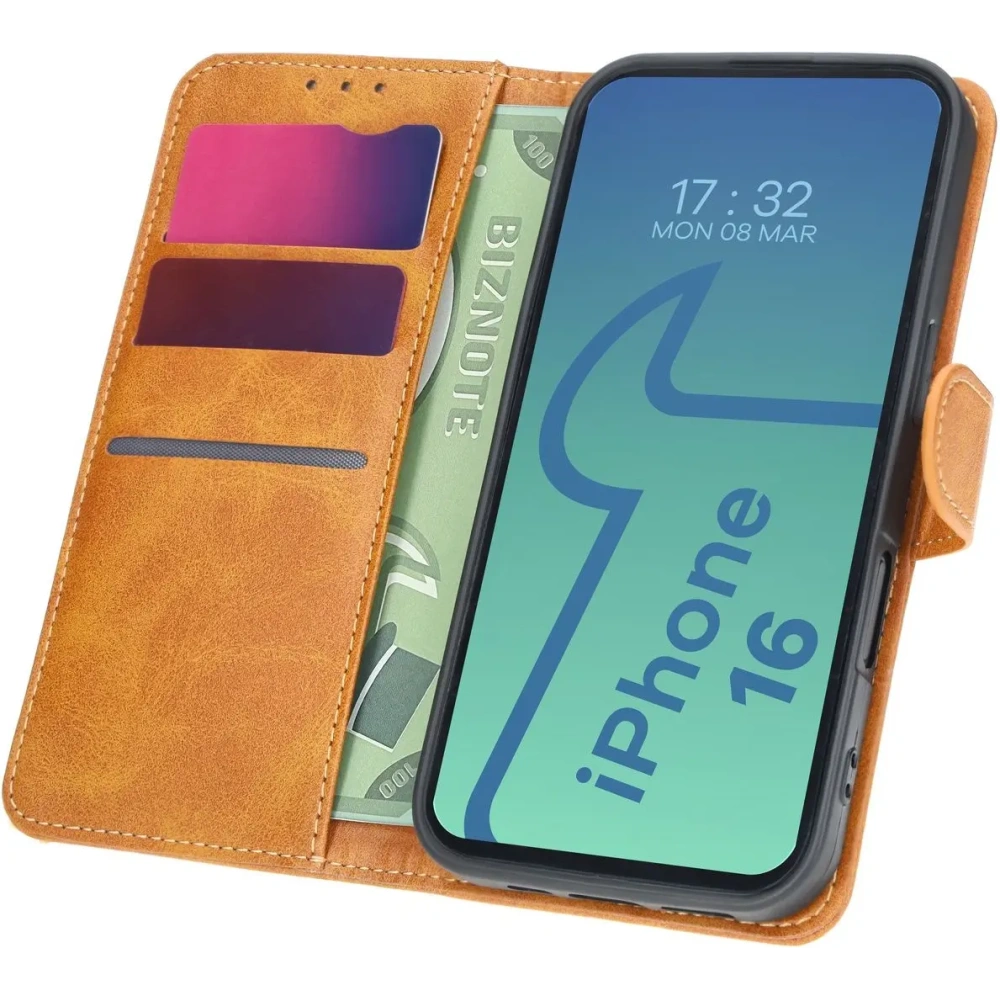 Wholesale Bizon Case Pocket Apple iPhone 16 brown - BIZ6271 - {ean13} - Hurt