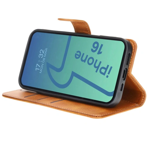 Etui z klapką Bizon Case Pocket do Apple iPhone 16 brązowe