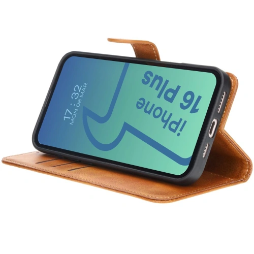 Etui z klapką Bizon Case Pocket do Apple iPhone 16 Plus brązowe