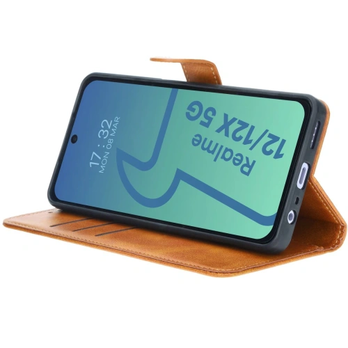 Etui z klapką Bizon Case Pocket do Realme 12 / 12x brązowe