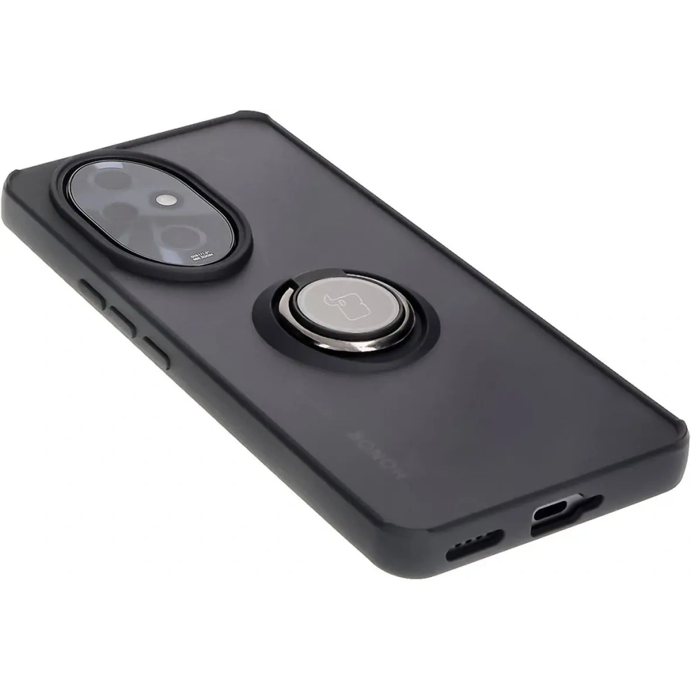 Hurtownia GSM - Etui s držákem na prst Bizon Case Hybrid Ring pro Honor 200 Pro kouřové s černým rámečkem - BIZ6274 - {ean13} - Hurt