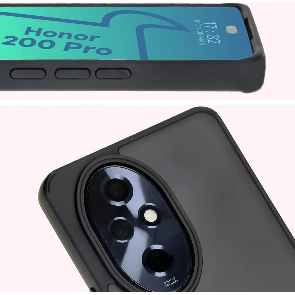 Hurtownia GSM - Etui s držákem na prst Bizon Case Hybrid Ring pro Honor 200 Pro kouřové s černým rámečkem - BIZ6274 - {ean13} - Hurt