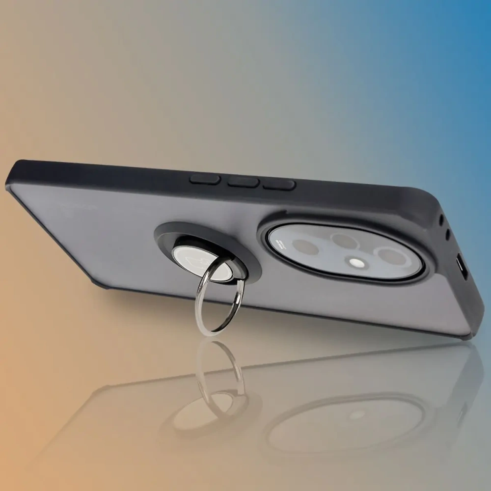 Hurtownia GSM - Etui z uchwytem na palec Bizon Case Hybrid Ring do Honor 200 Pro przydymione z czarną ramką - BIZ6274 - {ean13} - Hurt