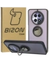 Etui s úchytem na prst Bizon Case Hybrid Ring pro Realme 12 / 12x kouřové s černým rámečkem