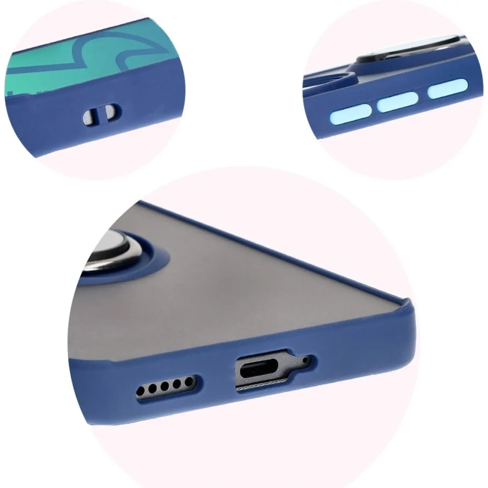 Hurtownia GSM - Etui z uchwytem na palec Bizon Case Hybrid Ring do Honor 200 Pro przydymione z granatową ramką - BIZ6276 - {ean13} - Hurt