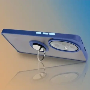 Bizon Case Hybrid Ring Honor 200 Pro smoky with a navy blue frame