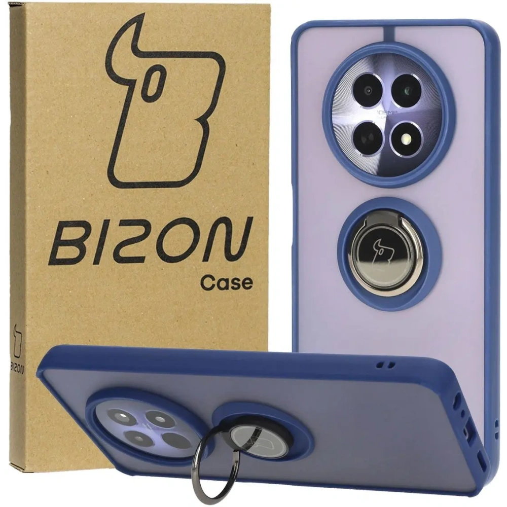 Hurtownia GSM - Pouzdro s prstovým úchopem Bizon Case Hybrid Ring pro Realme 12 / 12x kouřové s modrým rámem - BIZ6277 - {ean13} - Hurt