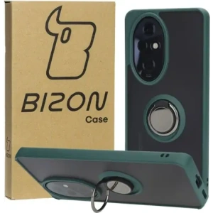 Hurtownia GSM - Pouzdro s držákem na prst Bizon Case Hybrid Ring pro Honor 200 Pro kouřové s tmavě zeleným rámem. - BIZ6278 - {ean13} - Hurt