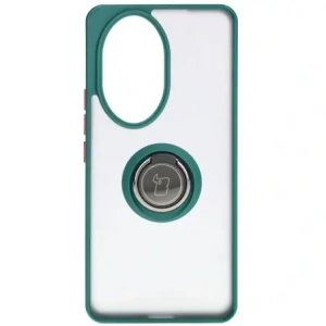Hurtownia GSM - Pouzdro s držákem na prst Bizon Case Hybrid Ring pro Honor 200 Pro kouřové s tmavě zeleným rámem. - BIZ6278 - {ean13} - Hurt