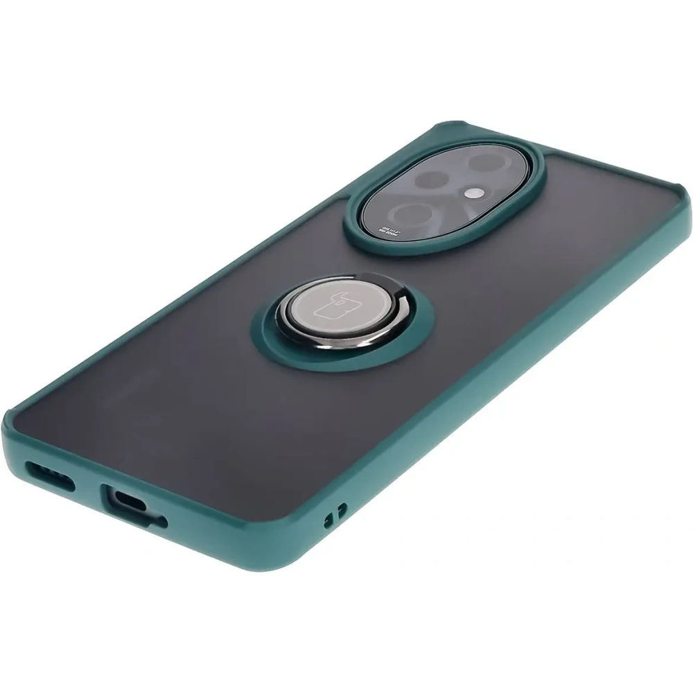 Hurtownia GSM - Etui z uchwytem na palec Bizon Case Hybrid Ring do Honor 200 Pro przydymione z ciemnozieloną ramką - BIZ6278 - {ean13} - Hurt