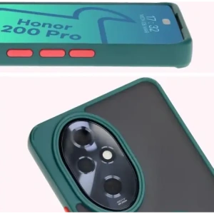 Hurtownia GSM - Pouzdro s držákem na prst Bizon Case Hybrid Ring pro Honor 200 Pro kouřové s tmavě zeleným rámem. - BIZ6278 - {ean13} - Hurt