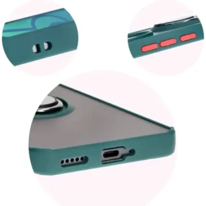 Hurtownia GSM - Pouzdro s držákem na prst Bizon Case Hybrid Ring pro Honor 200 Pro kouřové s tmavě zeleným rámem. - BIZ6278 - {ean13} - Hurt
