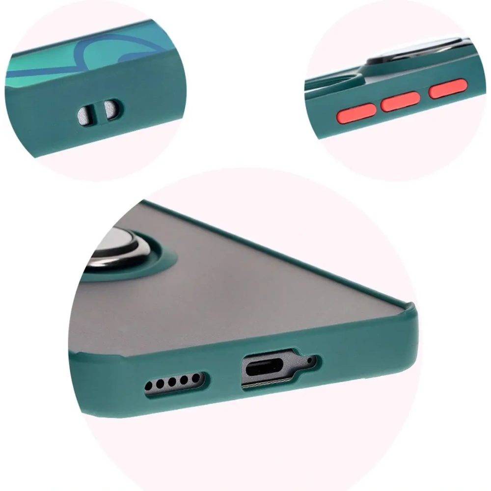 Hurtownia GSM - Etui z uchwytem na palec Bizon Case Hybrid Ring do Honor 200 Pro przydymione z ciemnozieloną ramką - BIZ6278 - {ean13} - Hurt