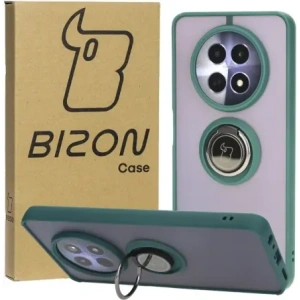 Hurtownia GSM - Pouzdro s prstovým držákem Bizon Case Hybrid Ring pro Realme 12 / 12x kouřové s tmavě zeleným rámem. - BIZ6279 - {ean13} - Hurt