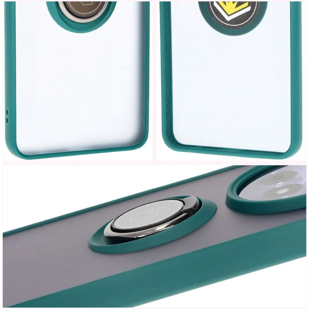 Hurtownia GSM - Bizon Case Hybrid Ring Realme 12 / 12x fumuriu cu un cadru verde închis - BIZ6279 - {ean13} - Hurt