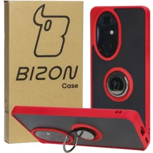 Hurtownia GSM - Pouzdro s úchopem na prst Bizon Case Hybrid Ring pro Honor 200 Pro kouřové s červeným rámem - BIZ6280 - {ean13} - Hurt
