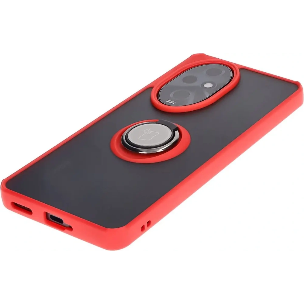 Hurtownia GSM - Etui z uchwytem na palec Bizon Case Hybrid Ring do Honor 200 Pro przydymione z czerwoną ramką - BIZ6280 - {ean13} - Hurt