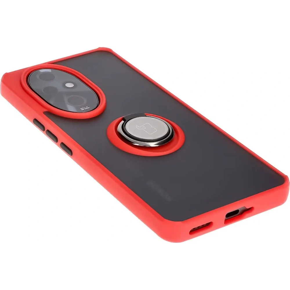 Hurtownia GSM - Etui z uchwytem na palec Bizon Case Hybrid Ring do Honor 200 Pro przydymione z czerwoną ramką - BIZ6280 - {ean13} - Hurt