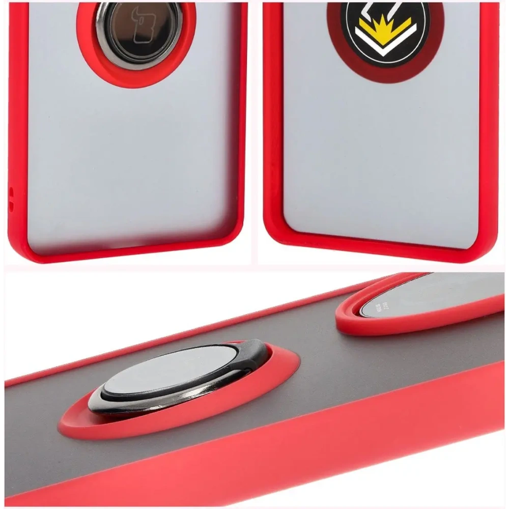 Hurtownia GSM - Etui z uchwytem na palec Bizon Case Hybrid Ring do Honor 200 Pro przydymione z czerwoną ramką - BIZ6280 - {ean13} - Hurt