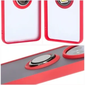 Hurtownia GSM - Etui z uchwytem na palec Bizon Case Hybrid Ring do Realme 12 / 12x przydymione z czerwoną ramką - BIZ6281 - {ean13} - Hurt