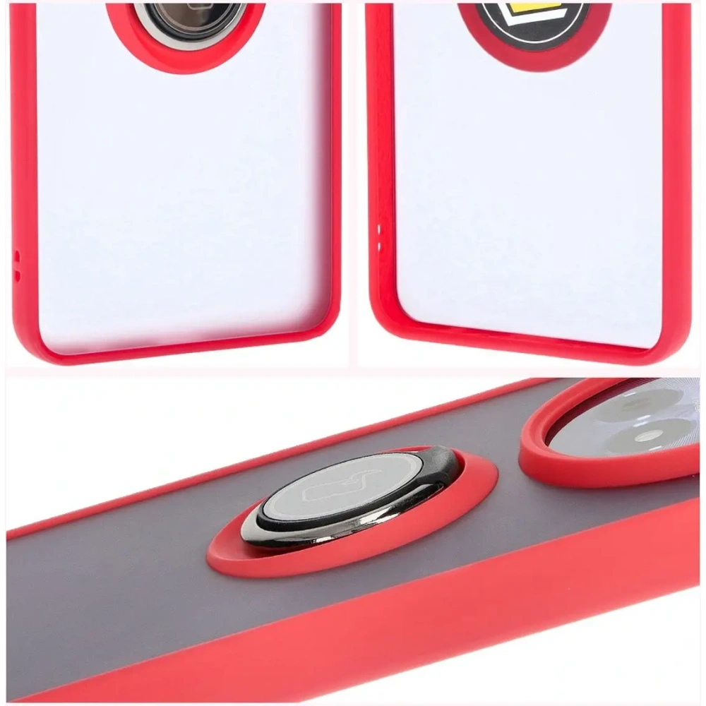 Hurtownia GSM - Bizon Case Hybrid Gyűrű Realme 12 / 12x füstös piros kerettel - BIZ6281 - {ean13} - Hurt