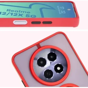Hurtownia GSM - Etui z uchwytem na palec Bizon Case Hybrid Ring do Realme 12 / 12x przydymione z czerwoną ramką - BIZ6281 - {ean13} - Hurt