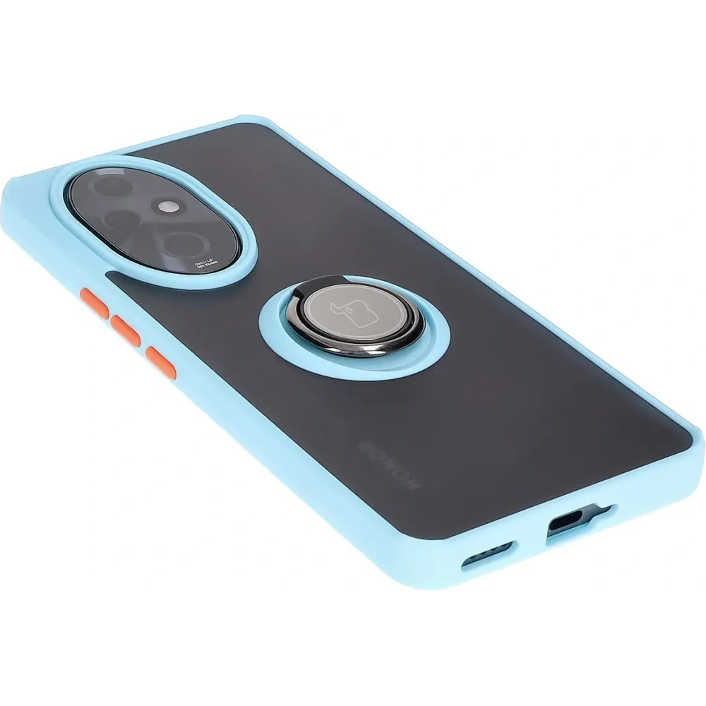Hurtownia GSM - Etui s úchopem na prst Bizon Case Hybrid Ring pro Honor 200 Pro kouřové s světle modrým rámem - BIZ6282 - {ean13} - Hurt