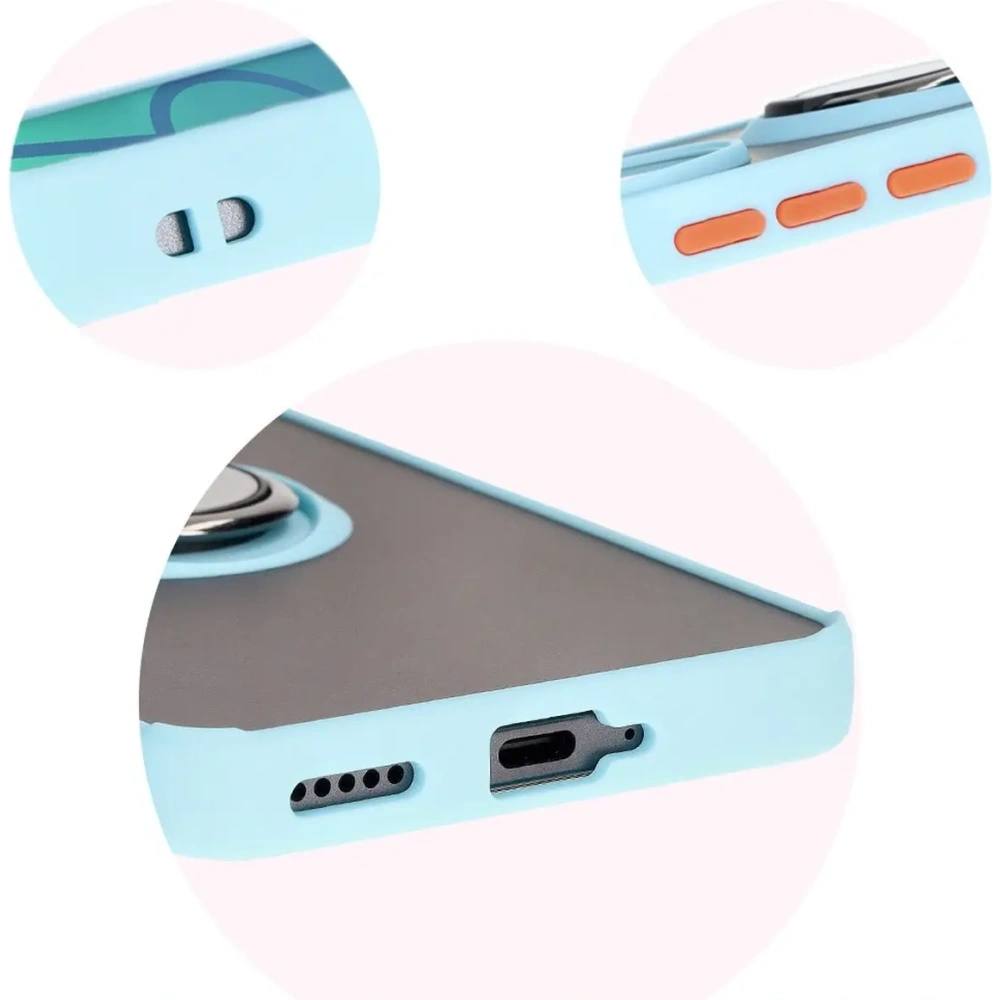 Hurtownia GSM - Etui s úchopem na prst Bizon Case Hybrid Ring pro Honor 200 Pro kouřové s světle modrým rámem - BIZ6282 - {ean13} - Hurt