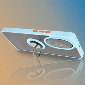 Bizon Case Hybrid Ring Honor 200 Pro smoky with a light blue frame