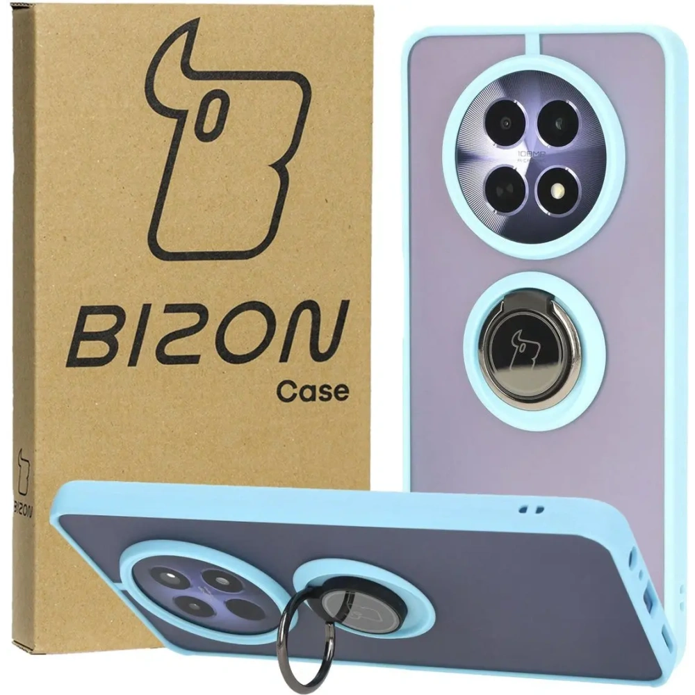 Hurtownia GSM - Bizon Case Hybrid Gyűrű Realme 12 / 12x füstös színben, világoskék kerettel - BIZ6283 - {ean13} - Hurt