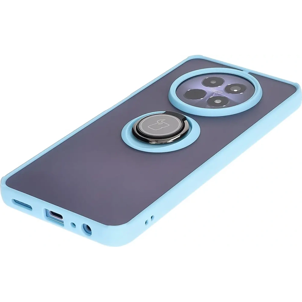 Hurtownia GSM - Etui s držákem na prst Bizon Case Hybrid Ring pro Realme 12 / 12x kouřové s jasně modrým rámečkem. - BIZ6283 - {ean13} - Hurt